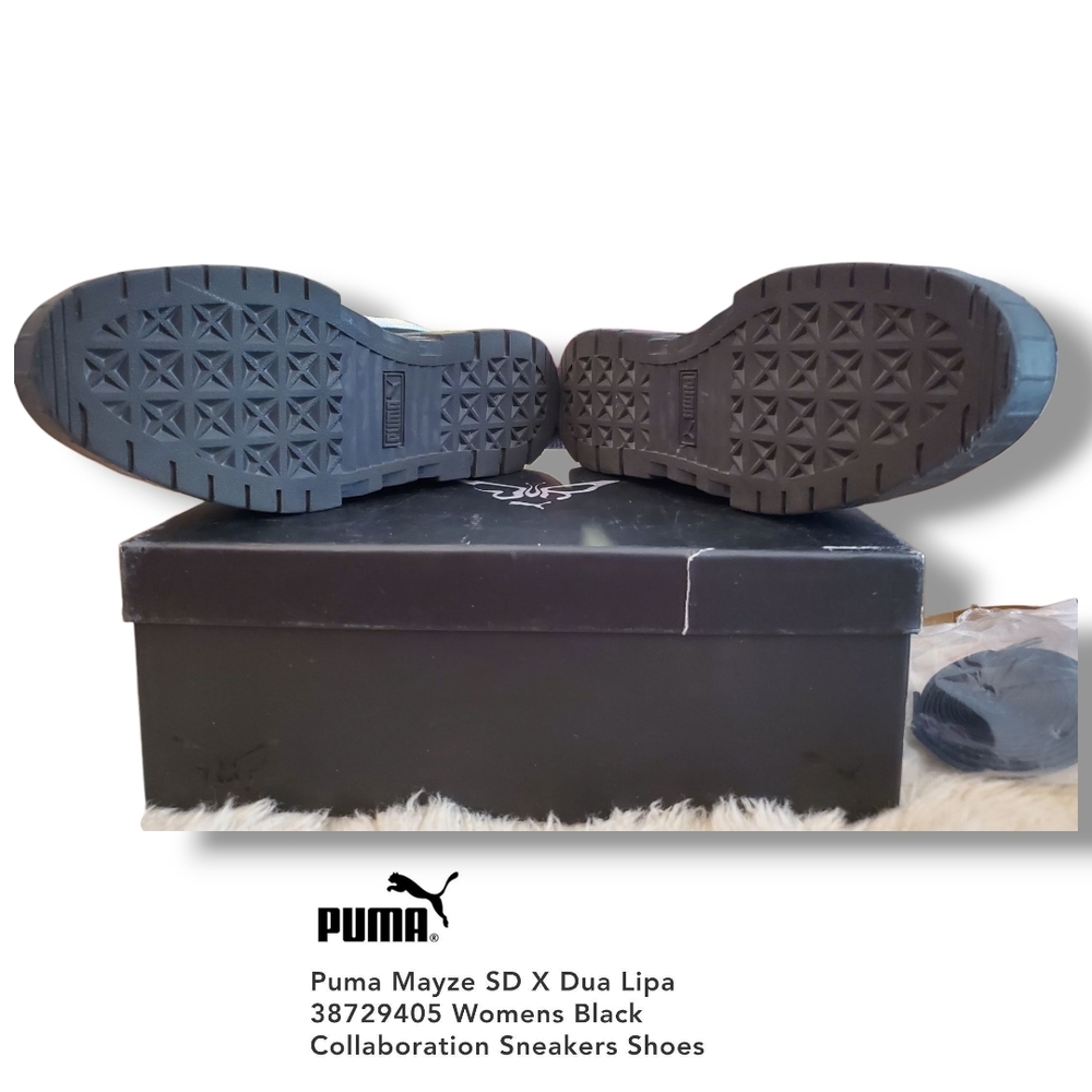 PUMA Mayze SD x Dua Lipa Black/Blue Glow Orange Platform Sneakers Women Size 8.5 - Picture 14 of 14